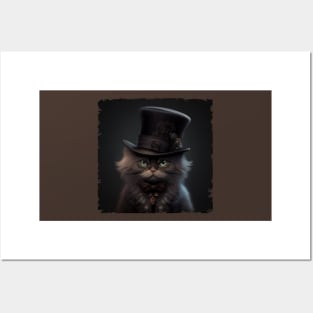 Cat with a top hat gift ideas Posters and Art